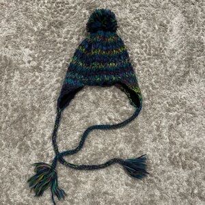 Multicolor Knit Pom-Pom Hat